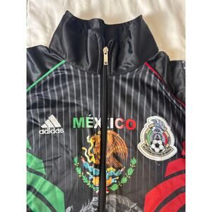 Adidas Mexico Soccer Jacket Men’s Small Black Green Red Full Zip